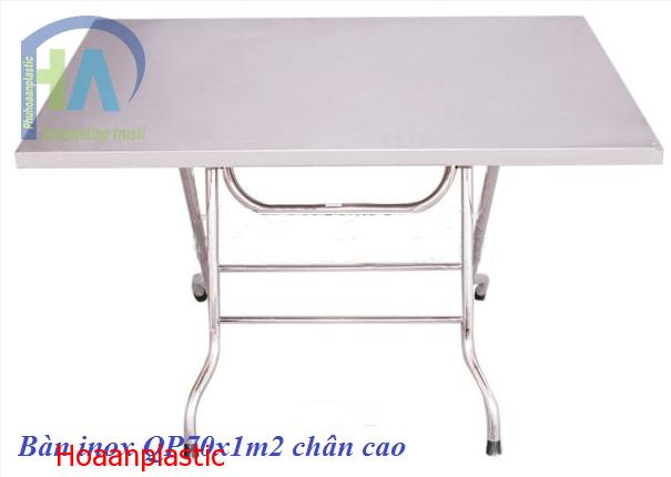 Bàn INOX QP 70 x 120 cm chân cao